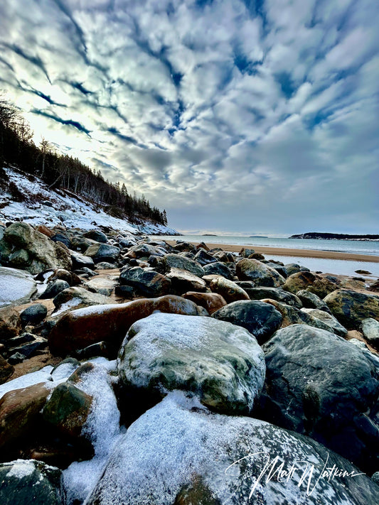 Acadia National Park on cold winter day