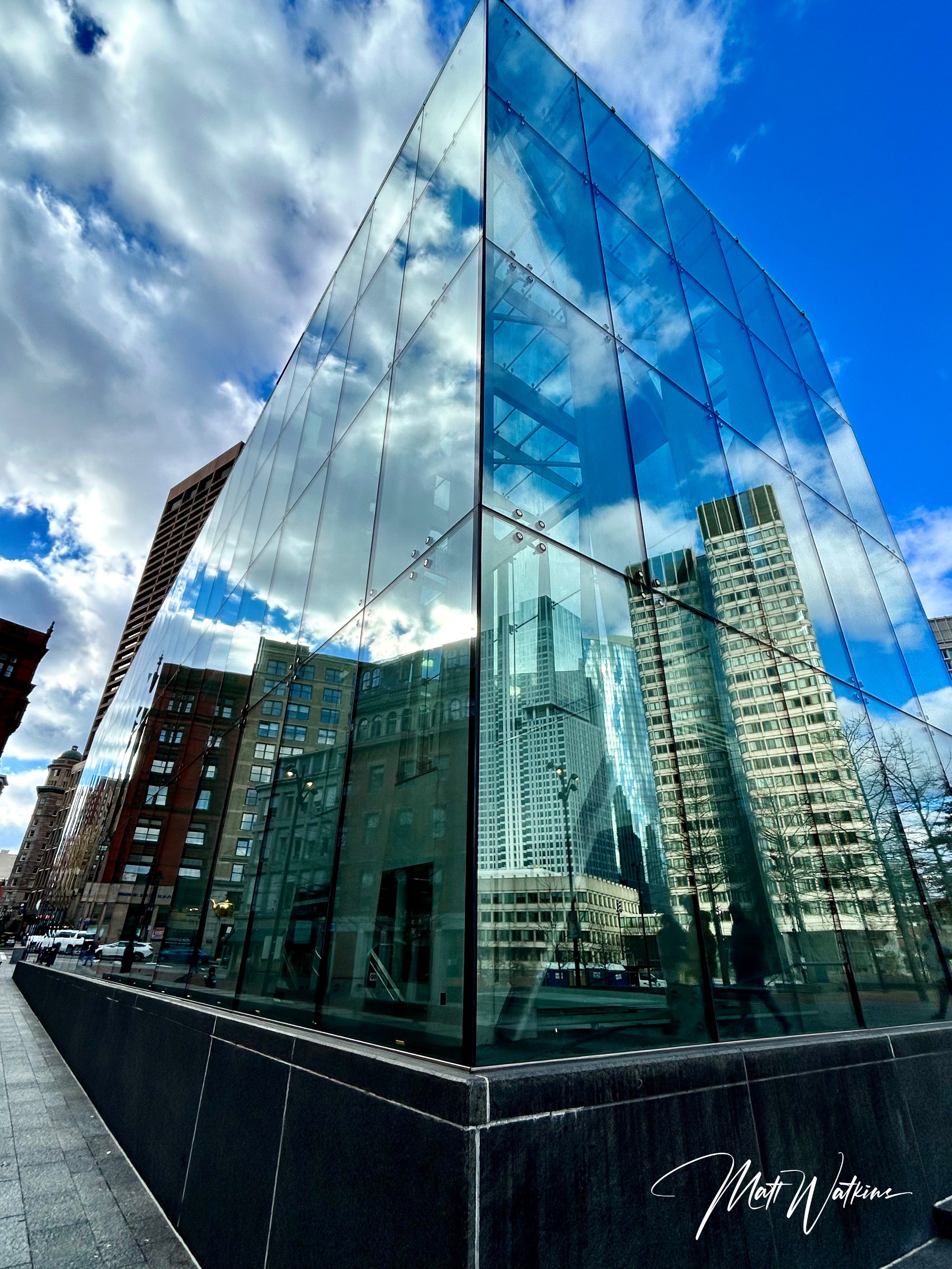 Boston cityscape reflection photo