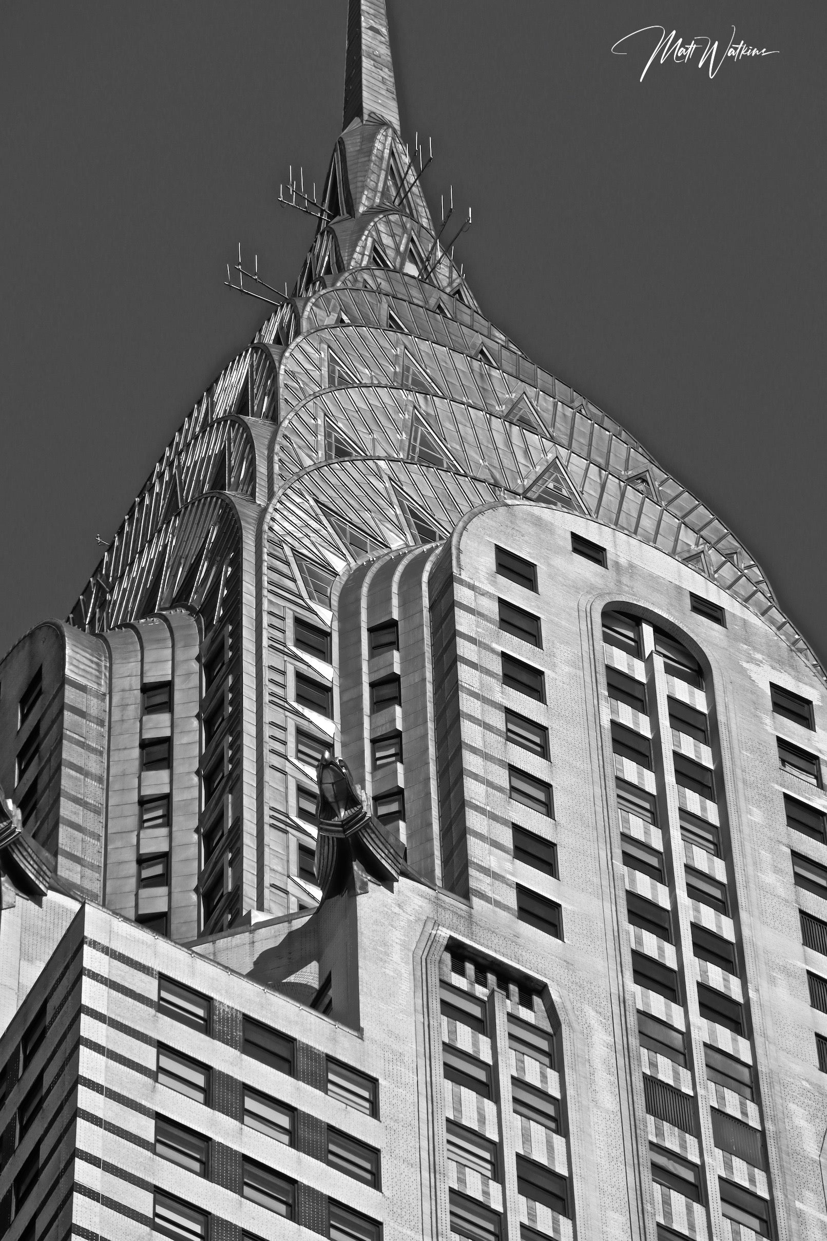 Chrysler building in New York City in black and white