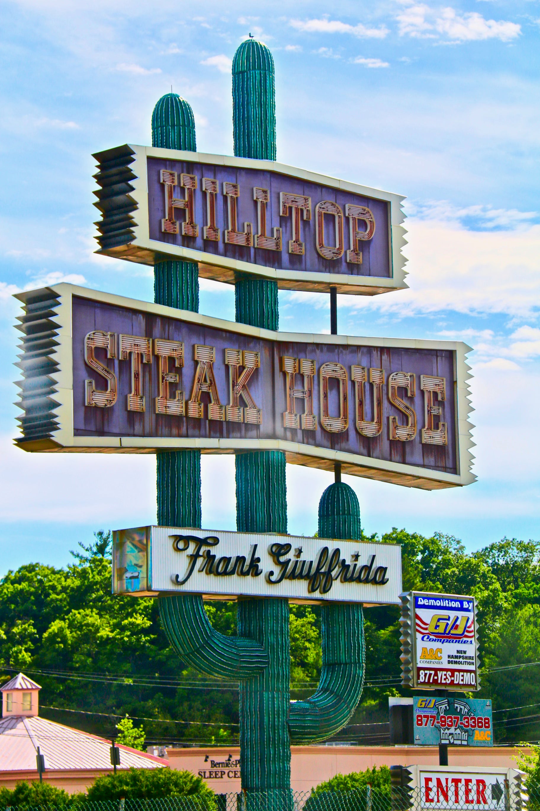 The famous Hilltop Steakhouse sign