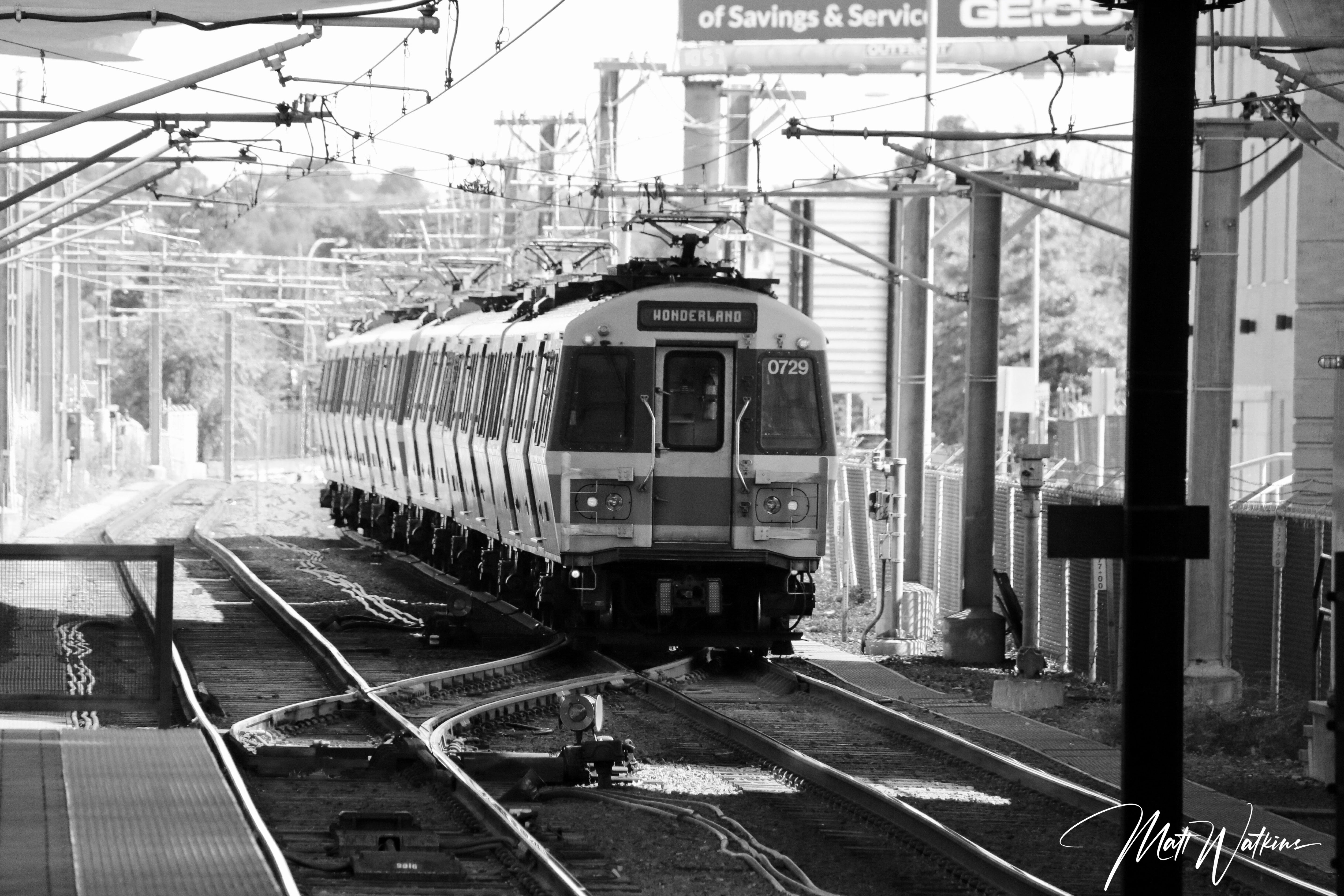 Subway in Boston in black and white