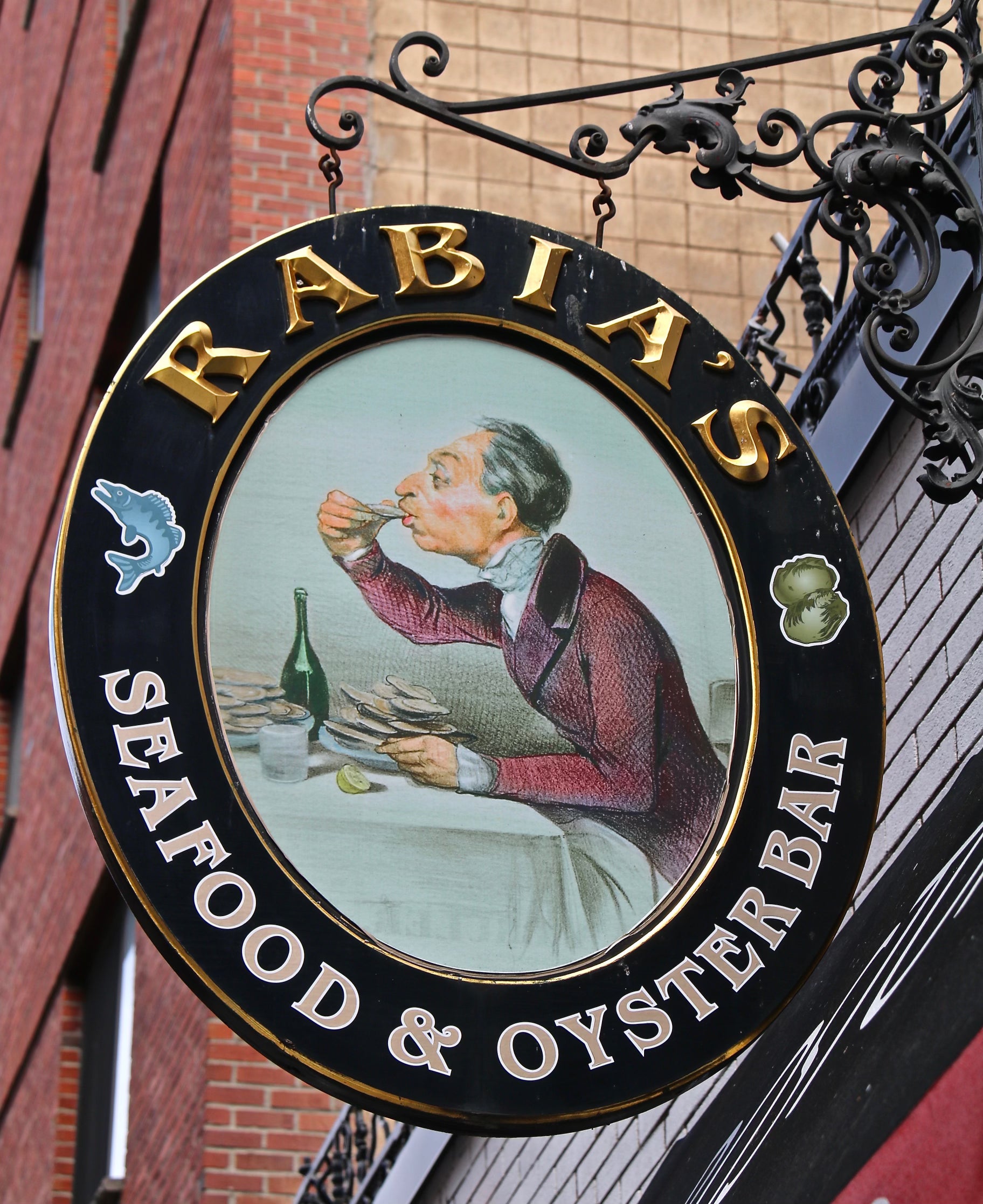 Rabia's Seafood & Oyster Bar sign, Boston, Massachusetts