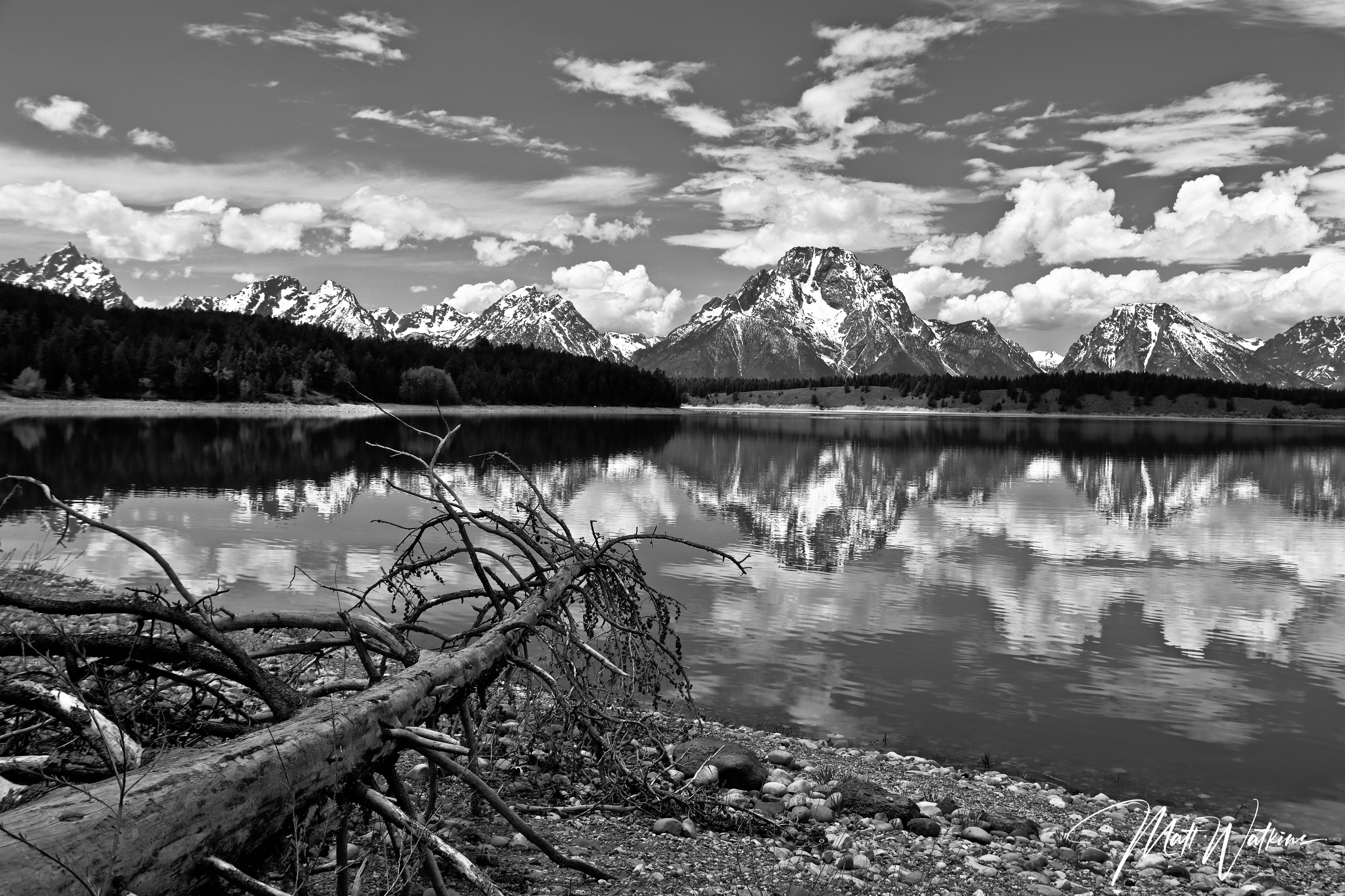 Grand Tetons National Park, Wyoming in black and white