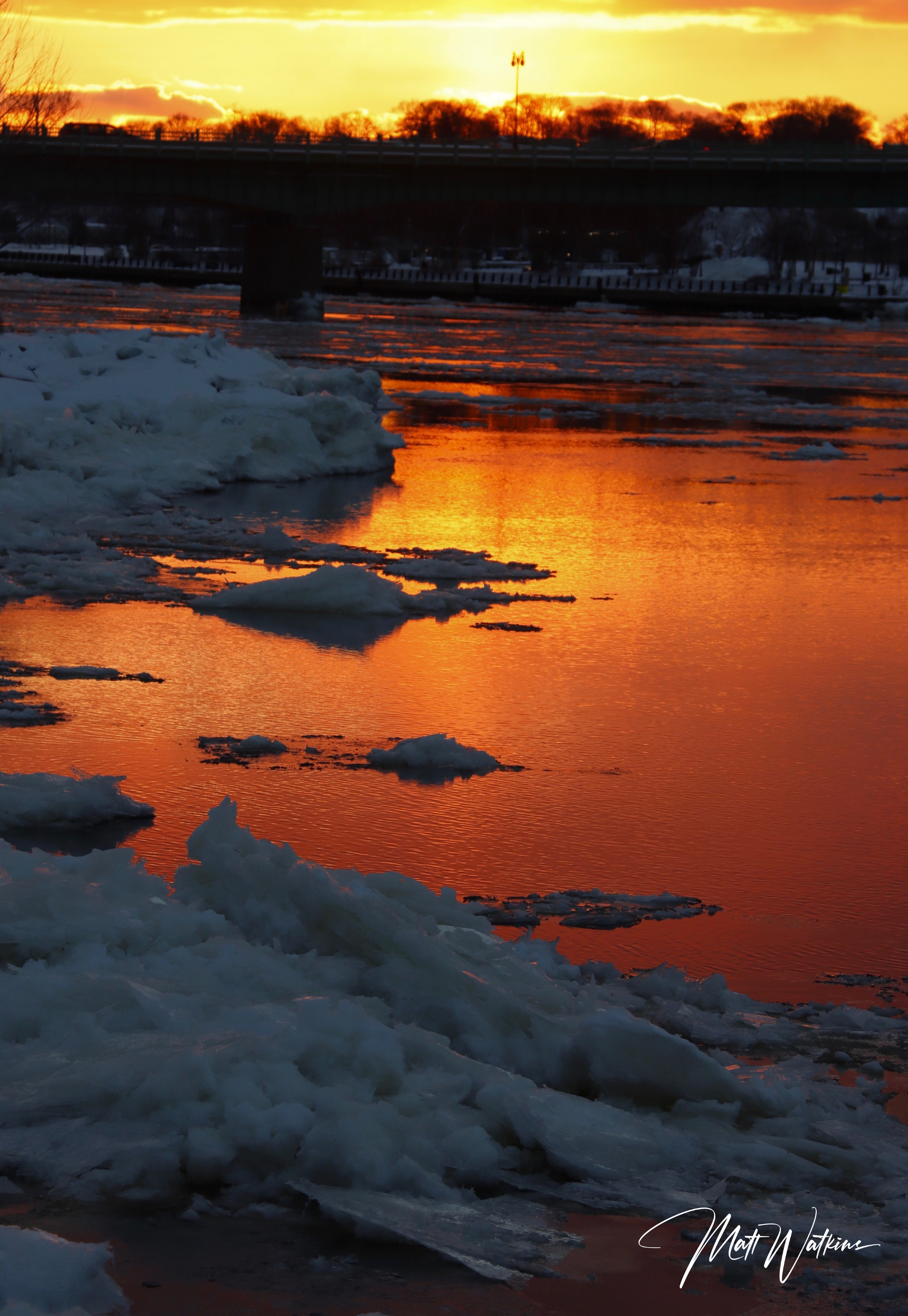 Sunset photo taken at Brewer waterfront, Maine