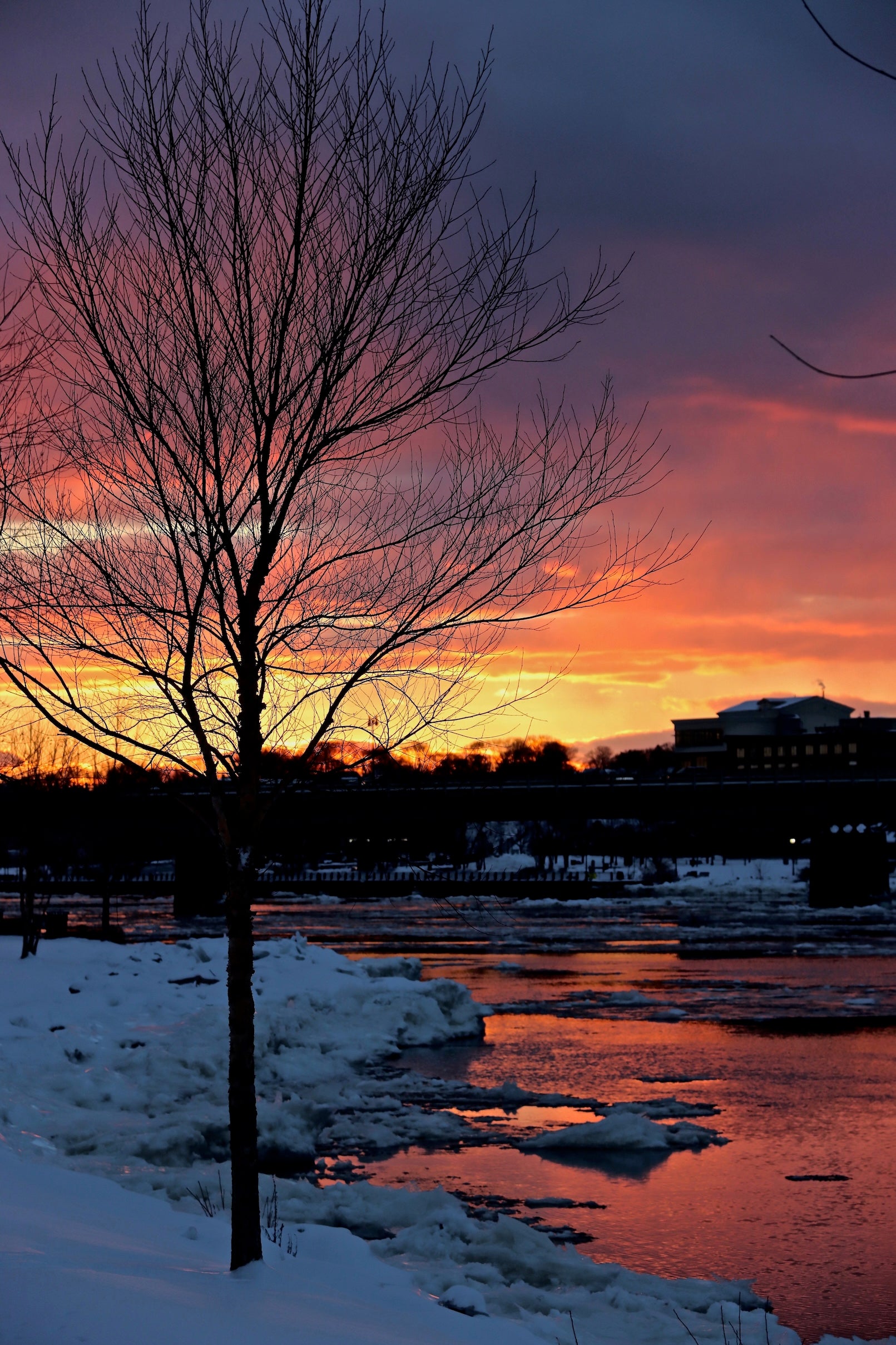 Sunset photo taken in Brewer, Maine on the waterfront