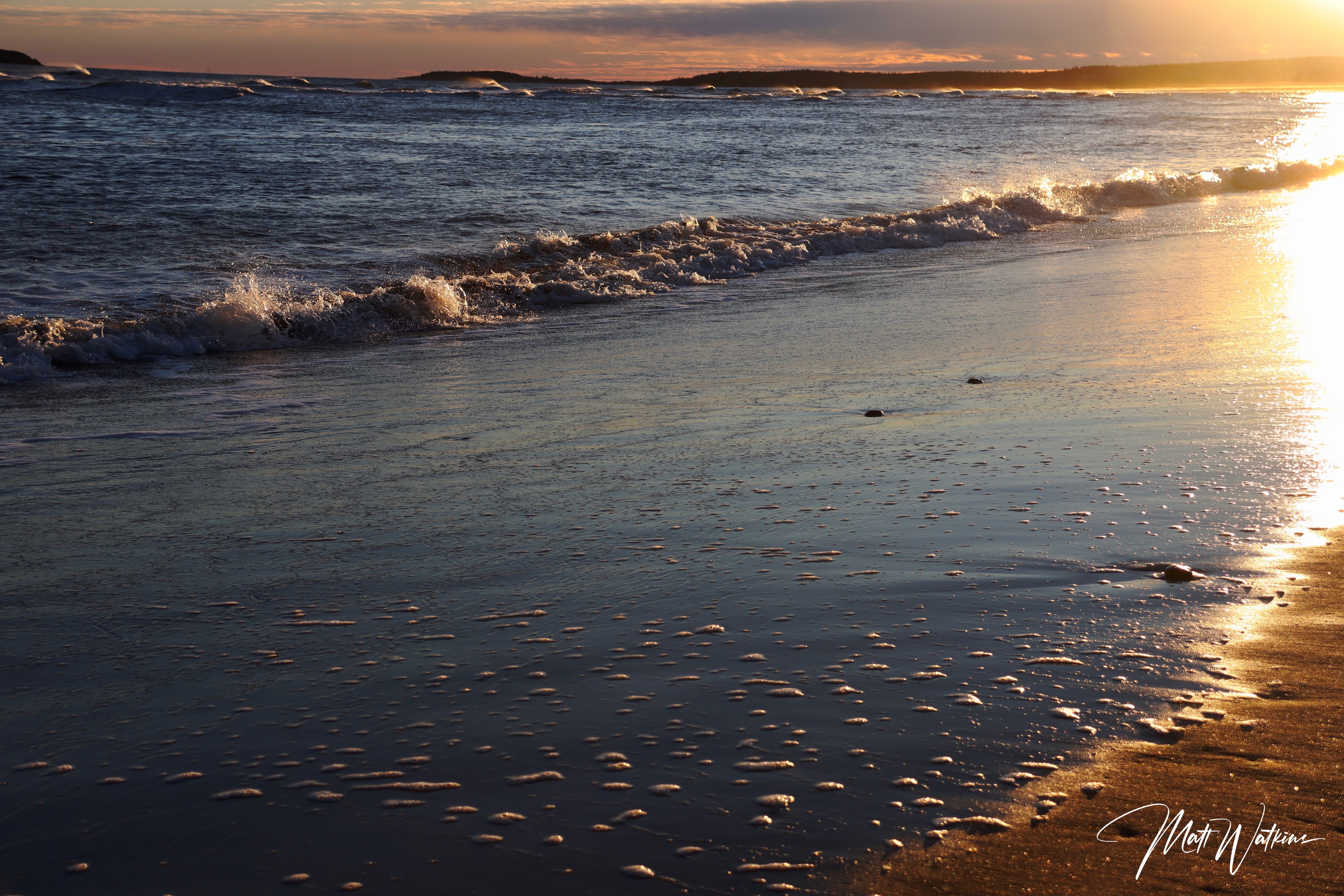 Popham Beach Maine sunset